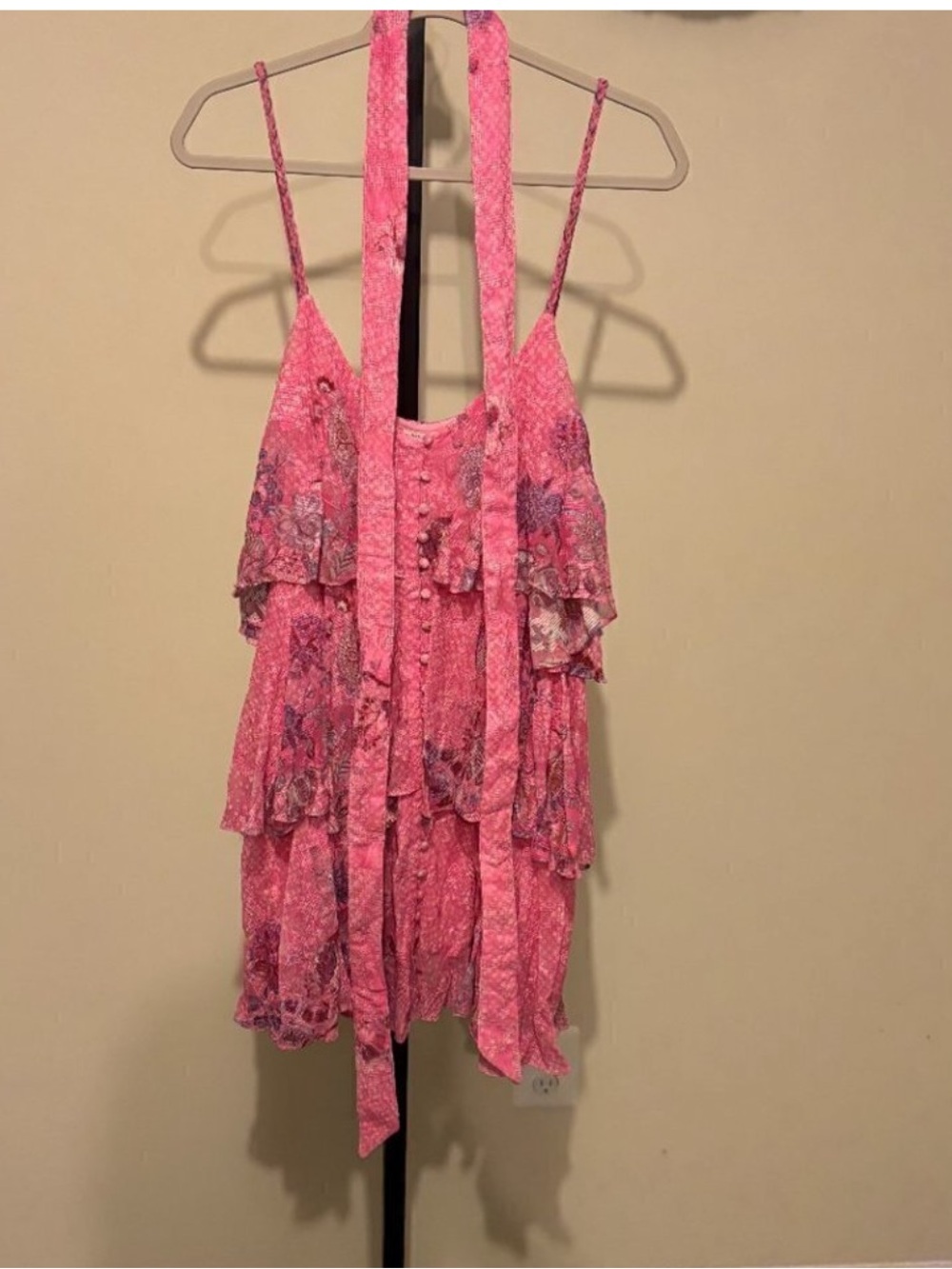 Hemant and Nandita Amal Dress Pink Floral Tiered